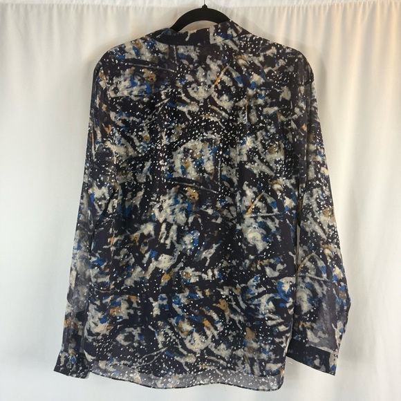 Cabi Starry Night Print Ruffle Button Up Shirt
Size:M Long Sleeve Blouse - Picture 12 of 14